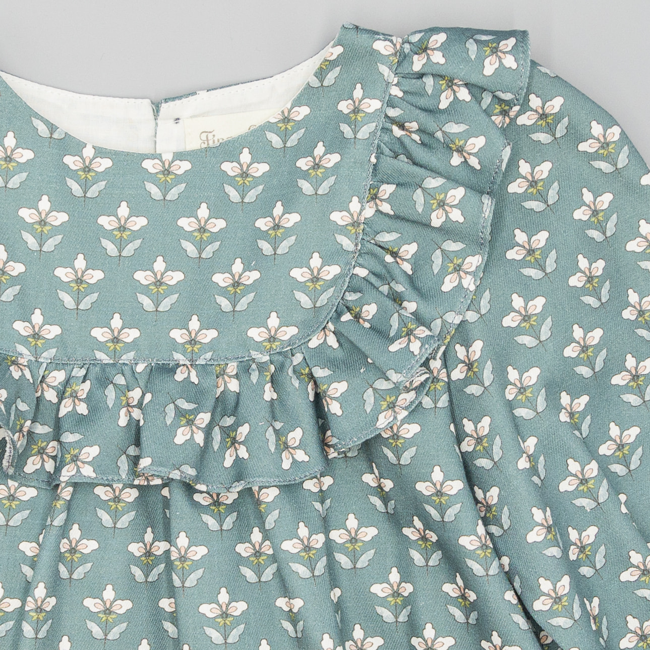 Camisa Verde De Viella Con Estampado Floral