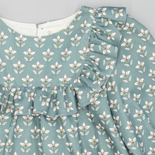 Camisa Verde De Viella Con Estampado Floral