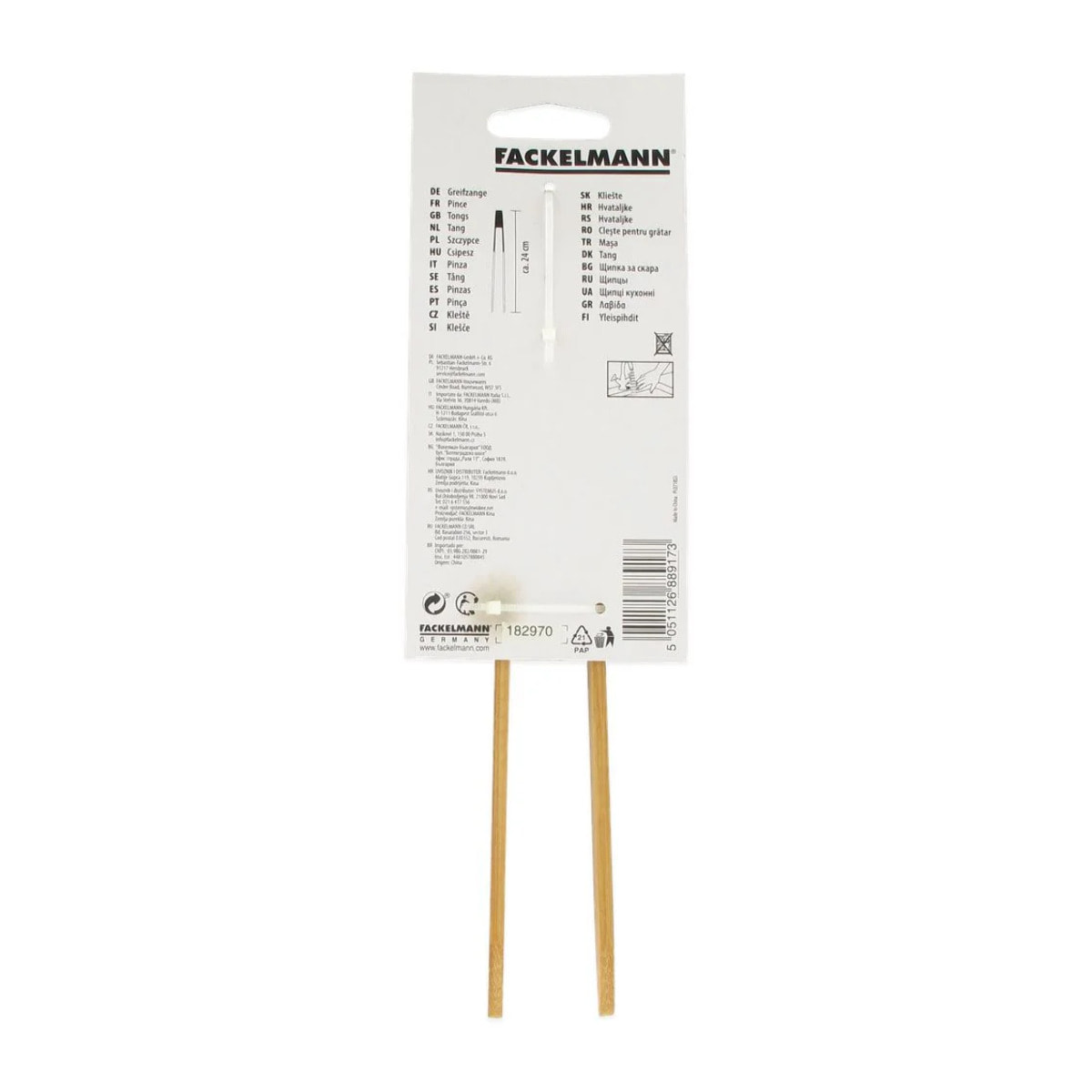 Set de 2 ustensiles de cuisine pince cuisine en bois Fackelmann Boisselerie