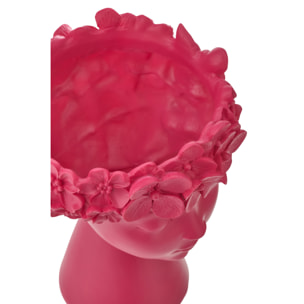 J-Line Cache-Pot Tête - polyrésine - fuchsia - small