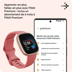 Montre santé FITBIT Versa 4 Aluminium Rose cuivre et sable