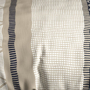 Parure housse de couette imprimé 100% coton - nairobi - beige