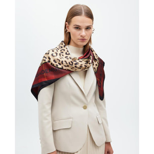Foulard stampa animale e tartan