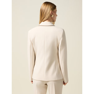 Oltre - Blazer de mezcla de viscosa - Beige
