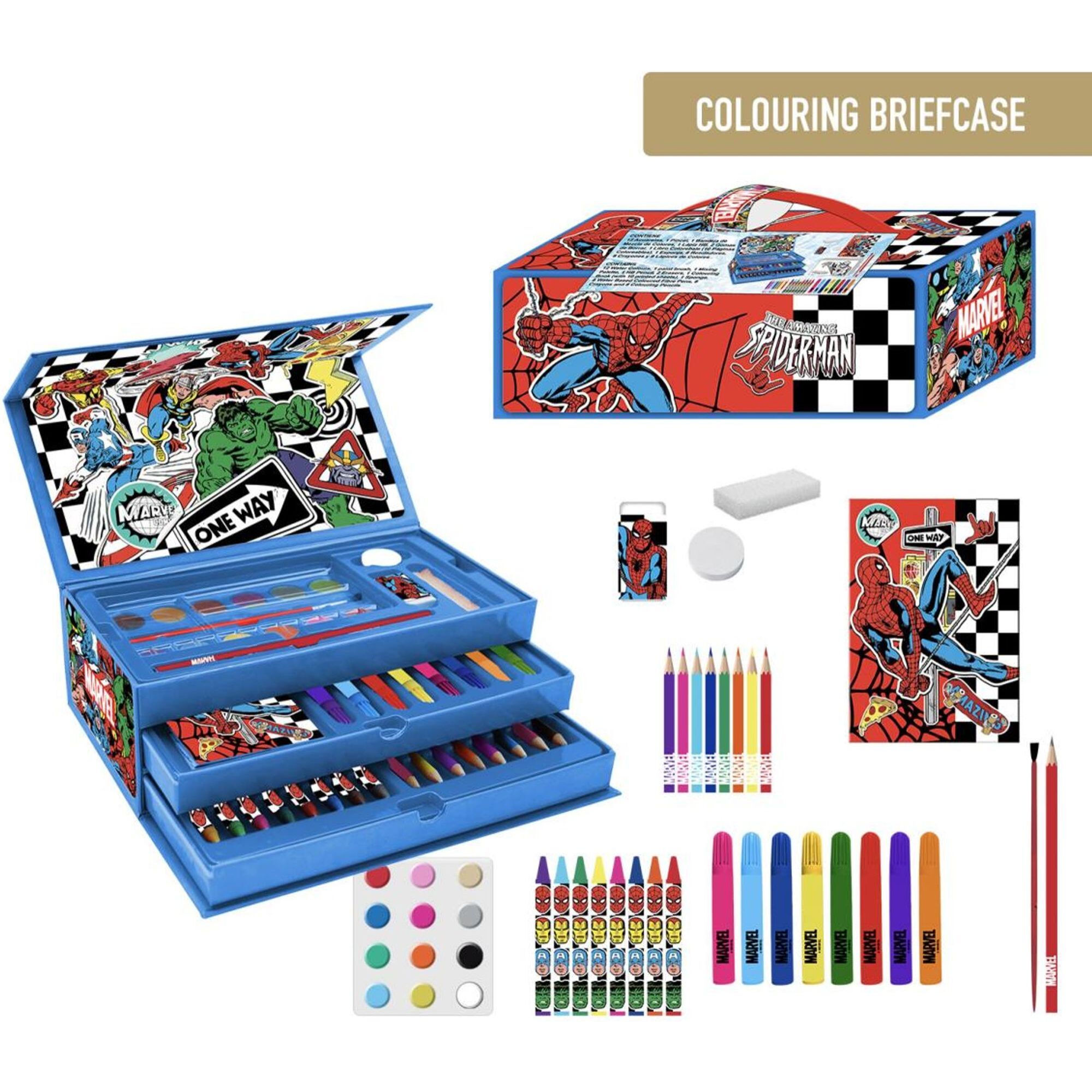 Set Papelería Coloreable Maletín Avengers