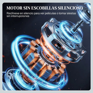 Sillón Relax Reclinable Eléctrico con Calor Lumbar y Masaje Vibración, Sillón Masaje Relax, Motor Silencioso, Función Memoria, Asiento Ancho, Bolsillos, Portavasos, USB, Tela Terciopelo, Gris