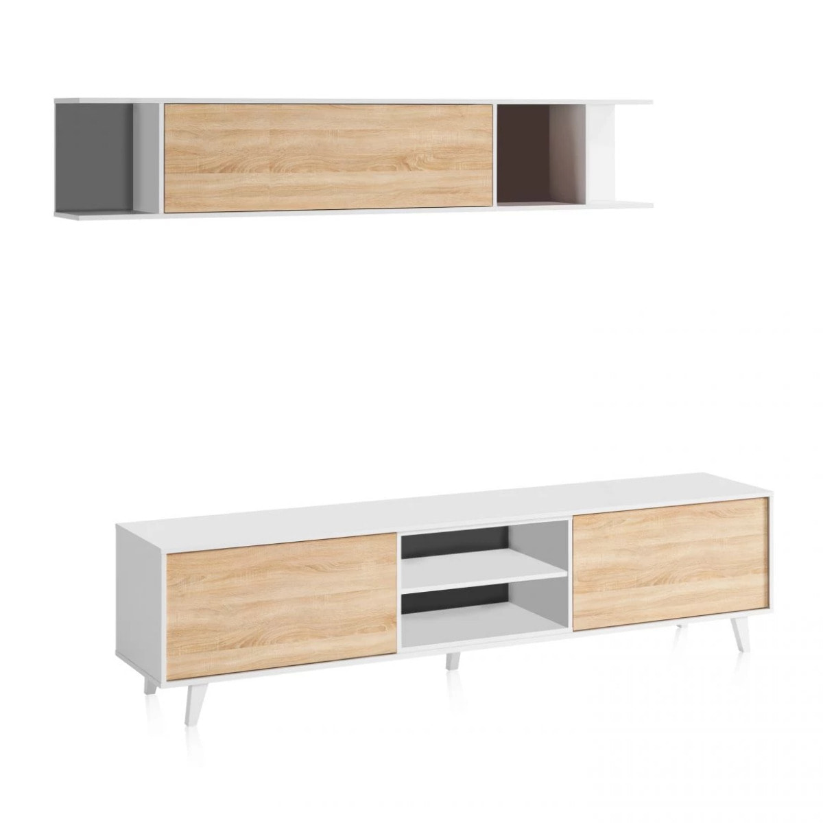 Salón Niva Blanco Brillo - Roble Canadian