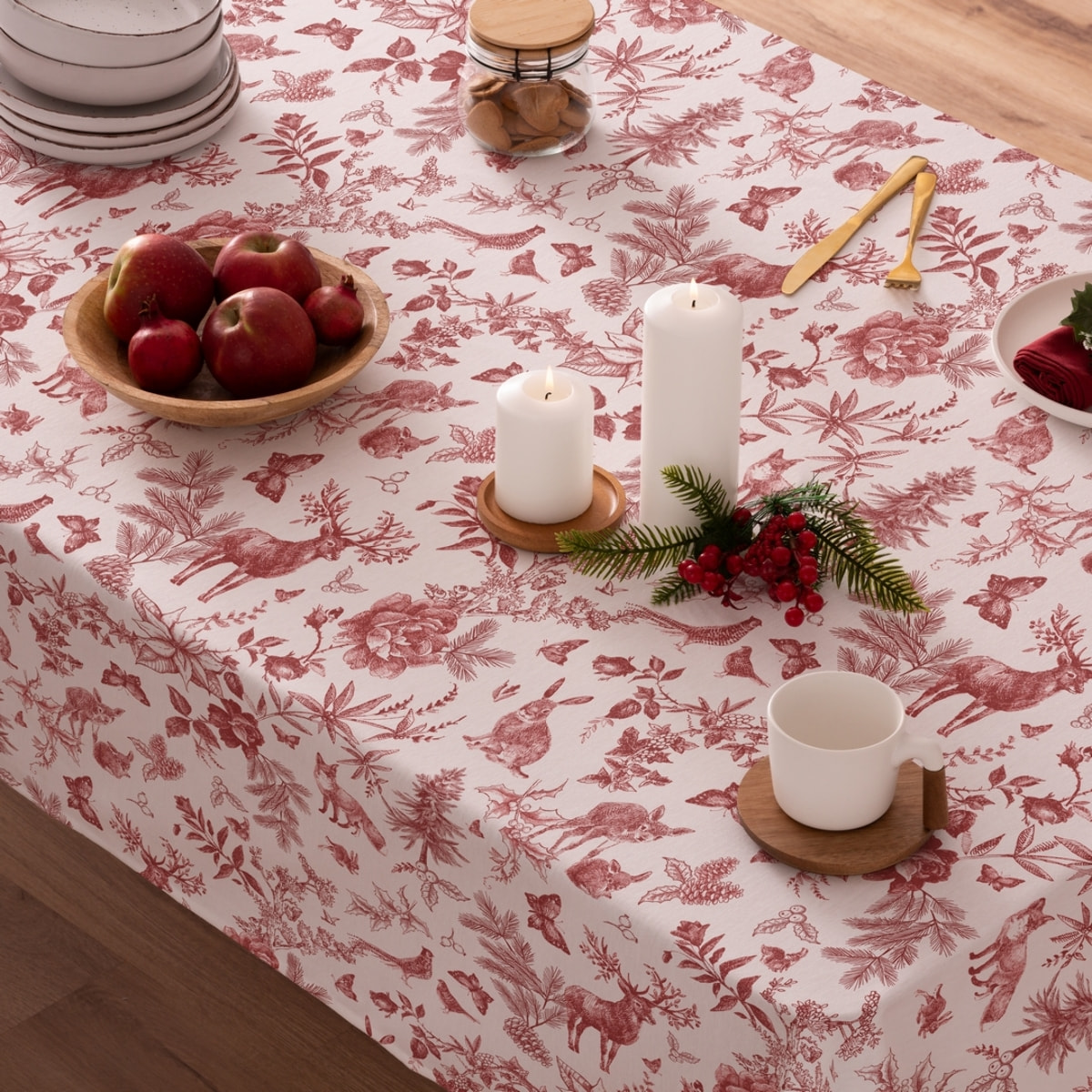 Mantel antimanchas RUDOLPH ROJO