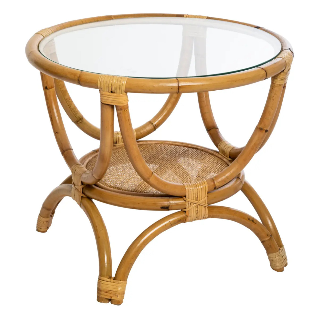 Table d'appoint "Farah" rotin D59cm