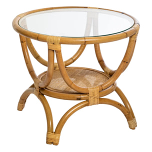 Table d'appoint "Farah" rotin D59cm