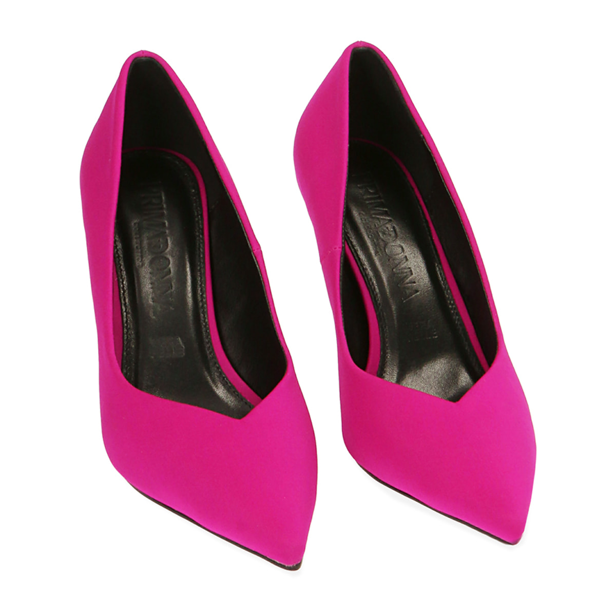 Zapato de tacón fucsias en lycra, tacón 8,5 cm