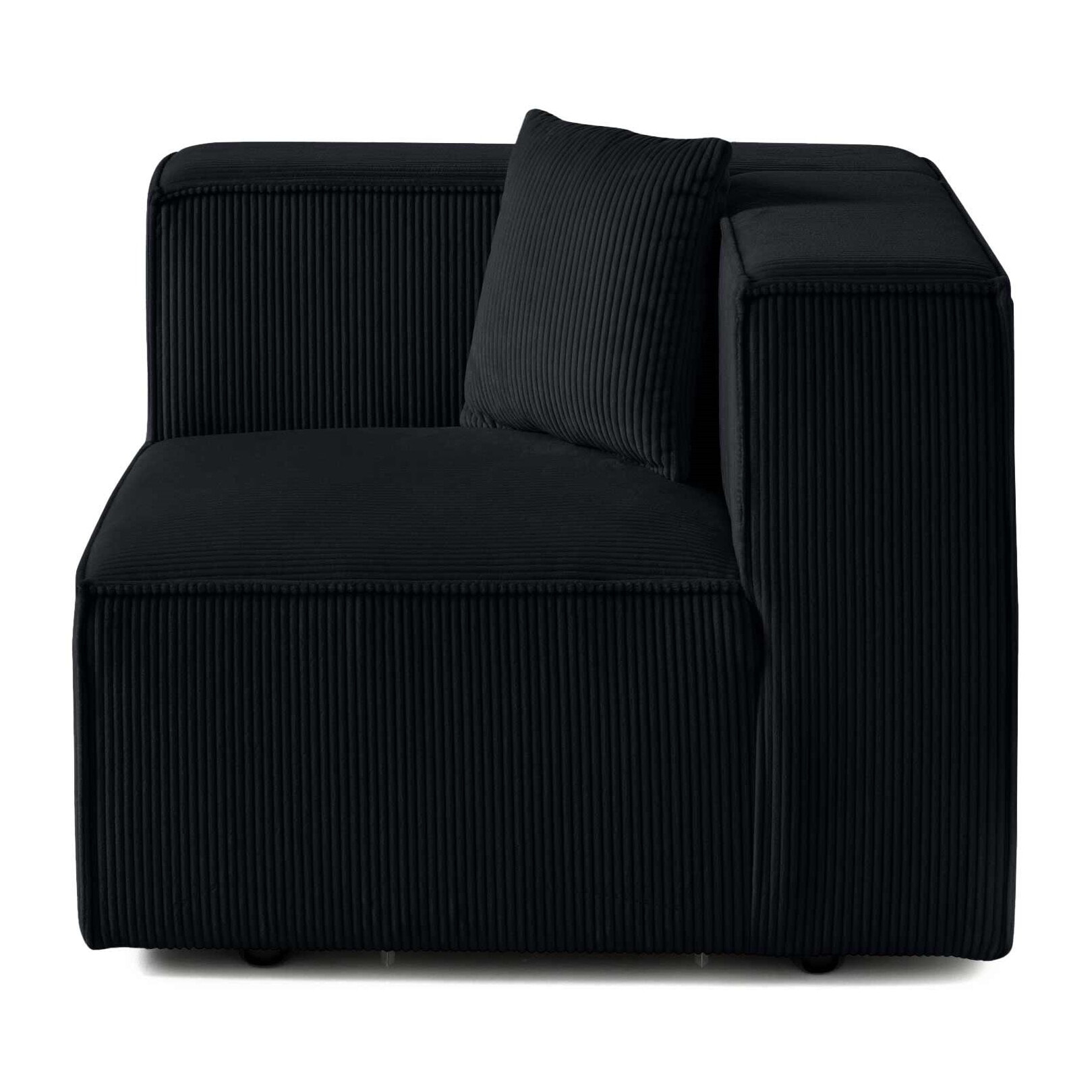 Arty - module d'assise gauche - en velours côtelé - Noir