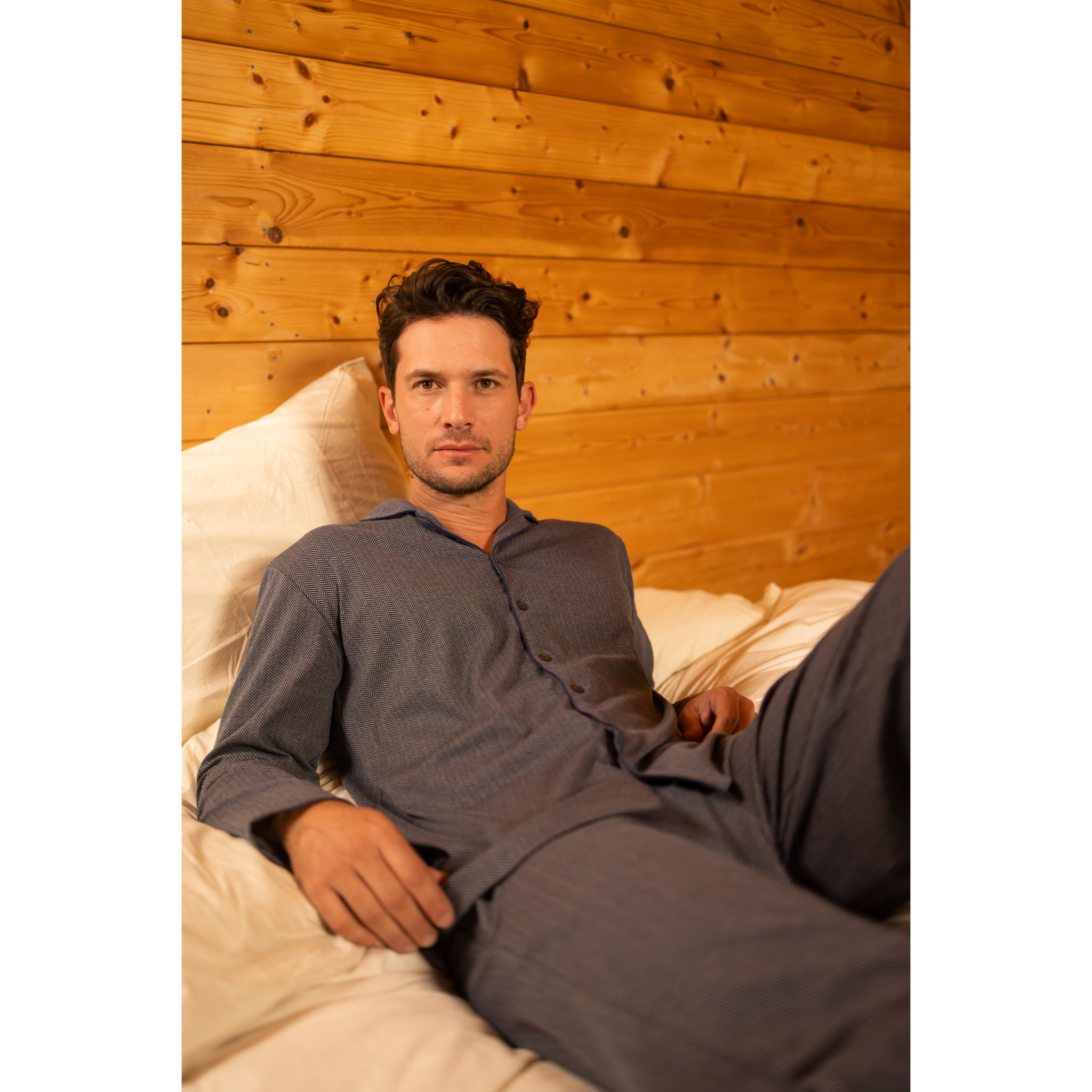 Pigiama uomo brooklyn in caldo cotone aperto davanti Noidinotte