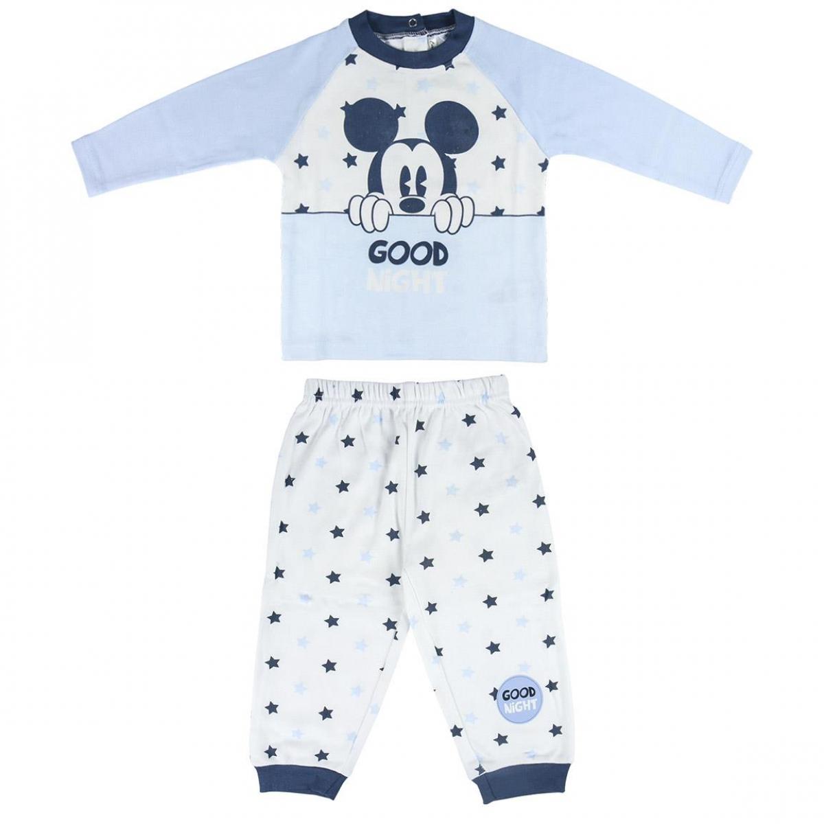 Pigiama Primaverile Mickey Mouse Good Night 1-3Anni Lui Disney Azzurro