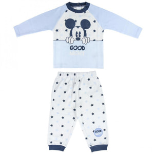 Pigiama Primaverile Mickey Mouse Good Night 1-3Anni Lui Disney Azzurro