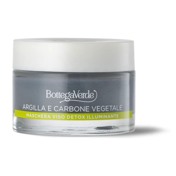 Bottega Verde, Argille di bellezza - Maschera per il viso detox illuminante (50 ml) - Argilla di Sicilia e Carbone vegetale -  tutti i tipi di pelle