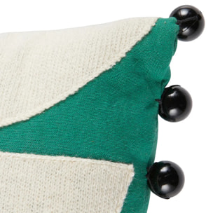 Coussin brodé "Malakite" vert cèdre 30x30cm
