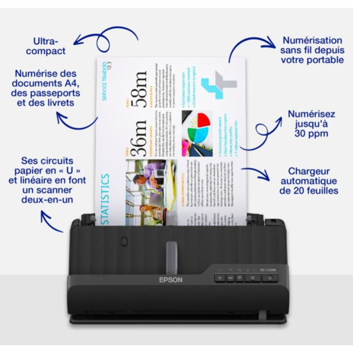 Scanner à défilement EPSON ES-C320W