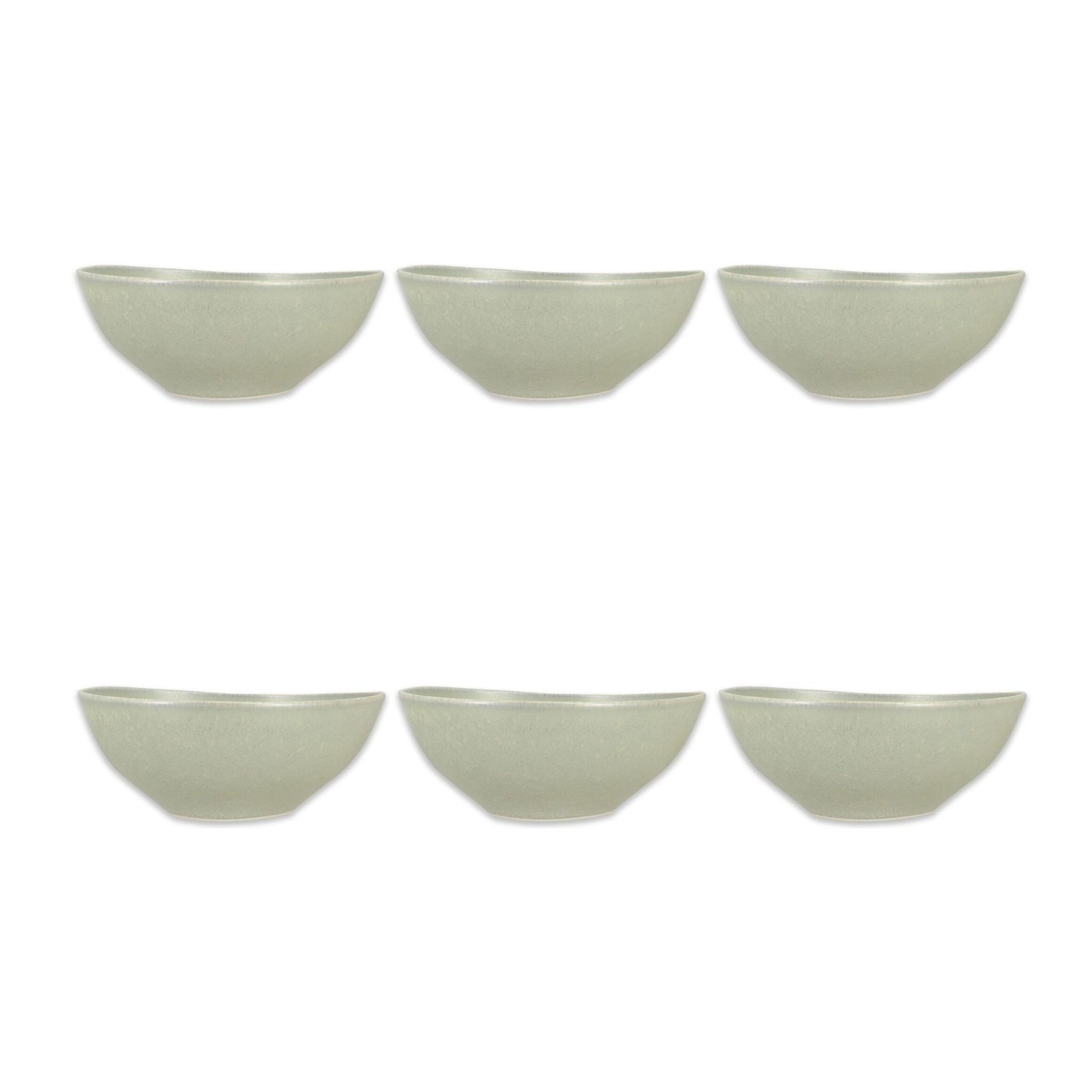 Lot de 6 coupelles stone 14x10cm en porcelaine gris