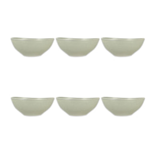 Lot de 6 coupelles stone 14x10cm en porcelaine gris