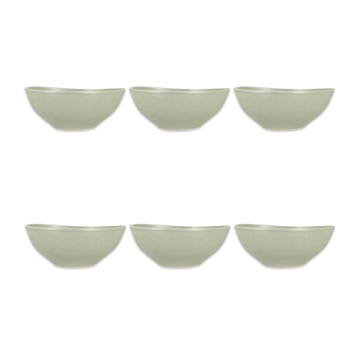 Lot de 6 coupelles stone 14x10cm en porcelaine gris