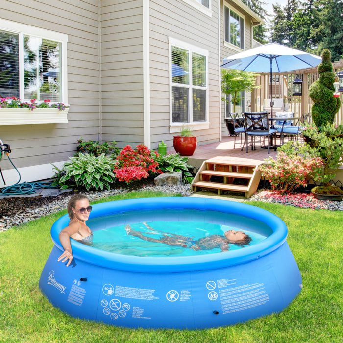 Piscina Hinchable Familiar 4.000 Litros Ø274x76 cm para 3-4 Adultos Niños Azul