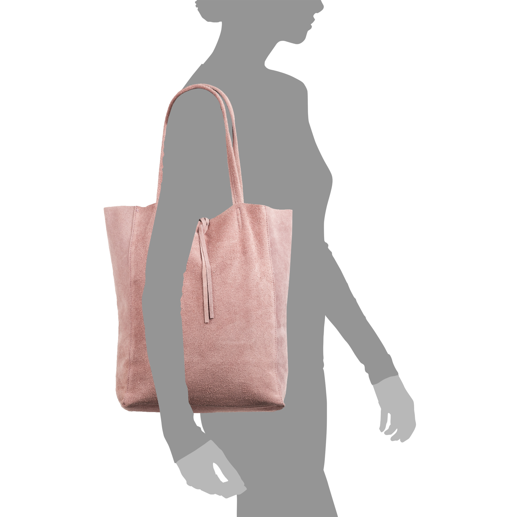 Sefora Borsa Shopper Donna. Pelle Scamosciata Autentica