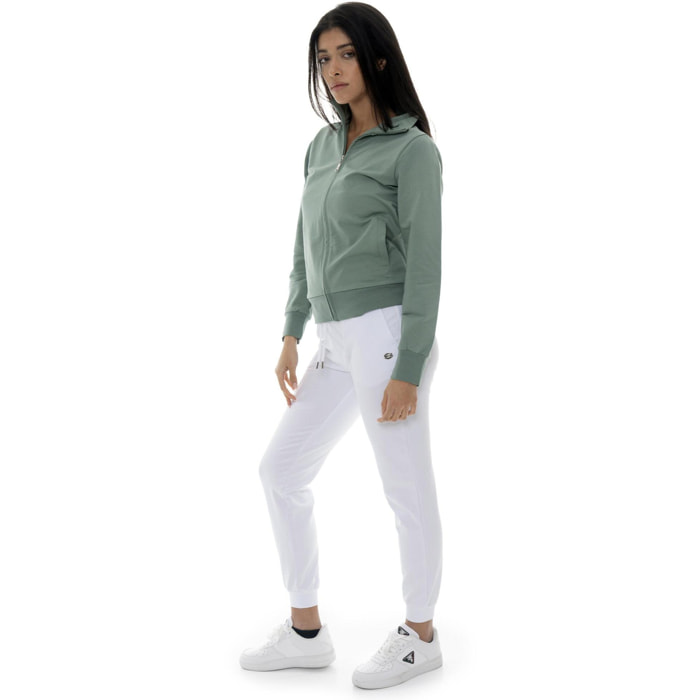 Pantalón de mujer de algodón sin forro polar con puños Leone Basic