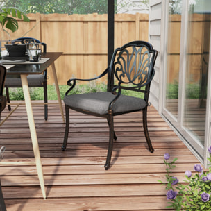 Conjunto de Cojines para Sillas de Comedor 47x47x7 cm Juego de 4 Piezas Cojines para Sillas de Jardín Impermeable y Protección UV 50+ para Interior y Exterior Gris