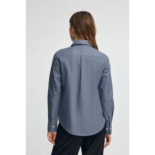 Camisa azul denim de corte recto con logo Rigby Go