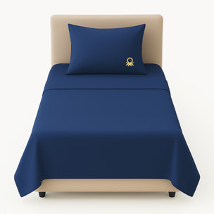 Set 3pzs sabana individual: sabana plana (160x290cm c/ dobladillo simple 5cm) + sabana bajera (90x200+25cm flap) + 1 funda de almohada (50x80cm) 100%