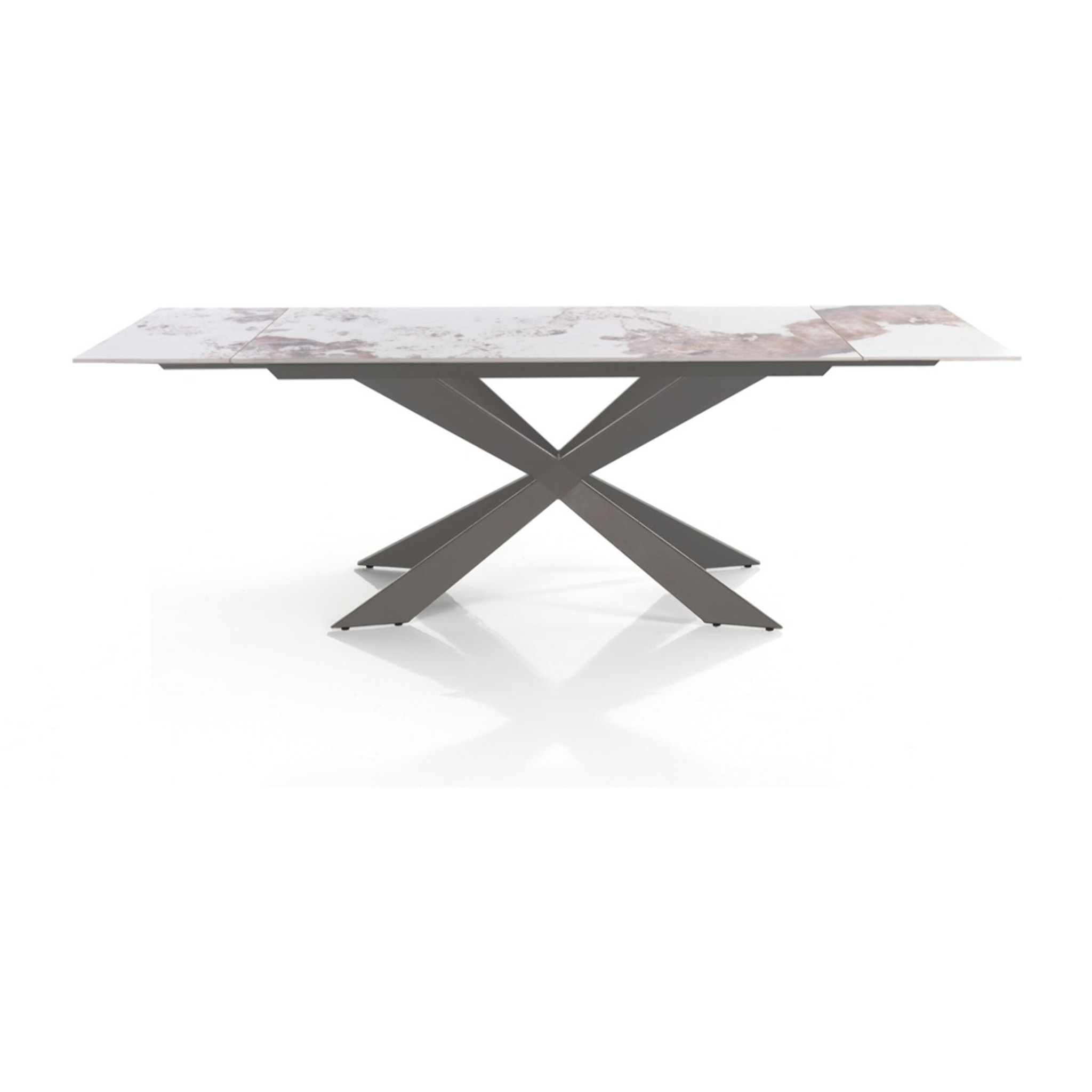 Tomasucci Table extensible MELVIN EVO 120 ONICE MARBLE - PLATINE