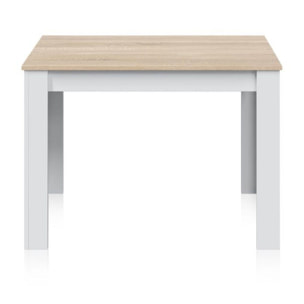 Mesa de comedor Cloe Blanco Artik (Blanco Mate) - Roble Canadian