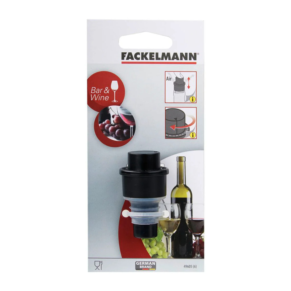 Bouchon de bouteille avec pompe vide air Fackelmann Bar Concept