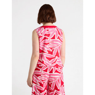 Fiorella Rubino - Top estampado de viscosa LENZING™ ECOVERO™ - Rojo