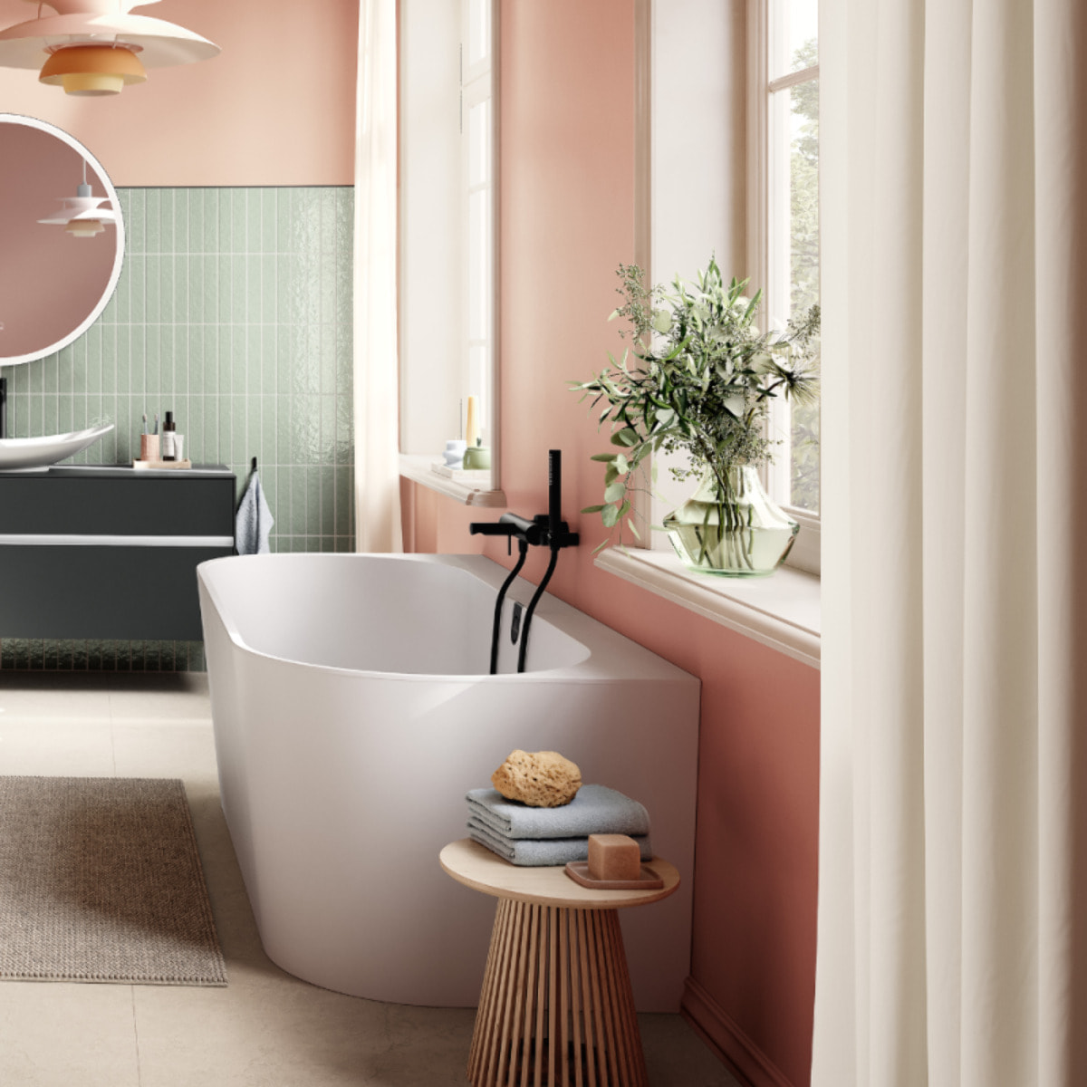 Mitigeur bain douche mécanique Loop & Friends Noir mat