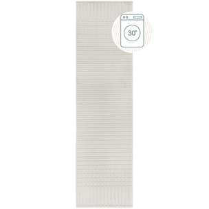 Tapis lavable de couloir ELTON Ivoire