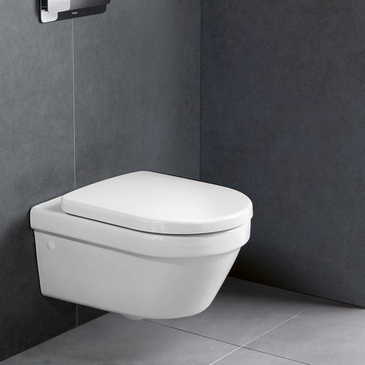 Pack WC Bati Geberit Duofix UP320 + WC Villeroy & Boch sans bride Architectura, fixations invisibles + Plaque blanche