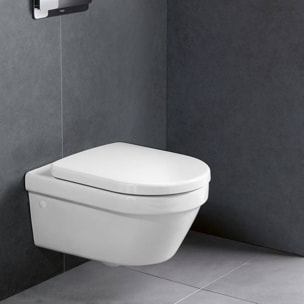 Pack WC Bati Geberit Duofix UP320 + WC Villeroy & Boch sans bride Architectura, fixations invisibles + Plaque blanche