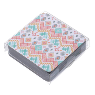 Sottobicchiere in legno confezione da 6 pezzi bianco quadro cm10x10h0,5