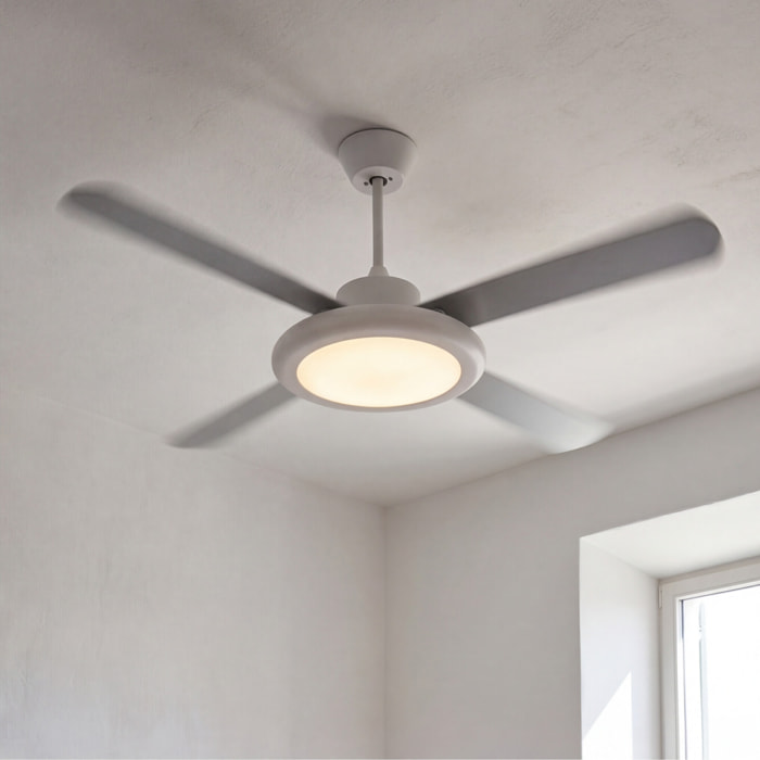 Forlight Ventilador de techo ip20 bahia led 24.4w blanco cálido - 3000k on-off blanco brillante g