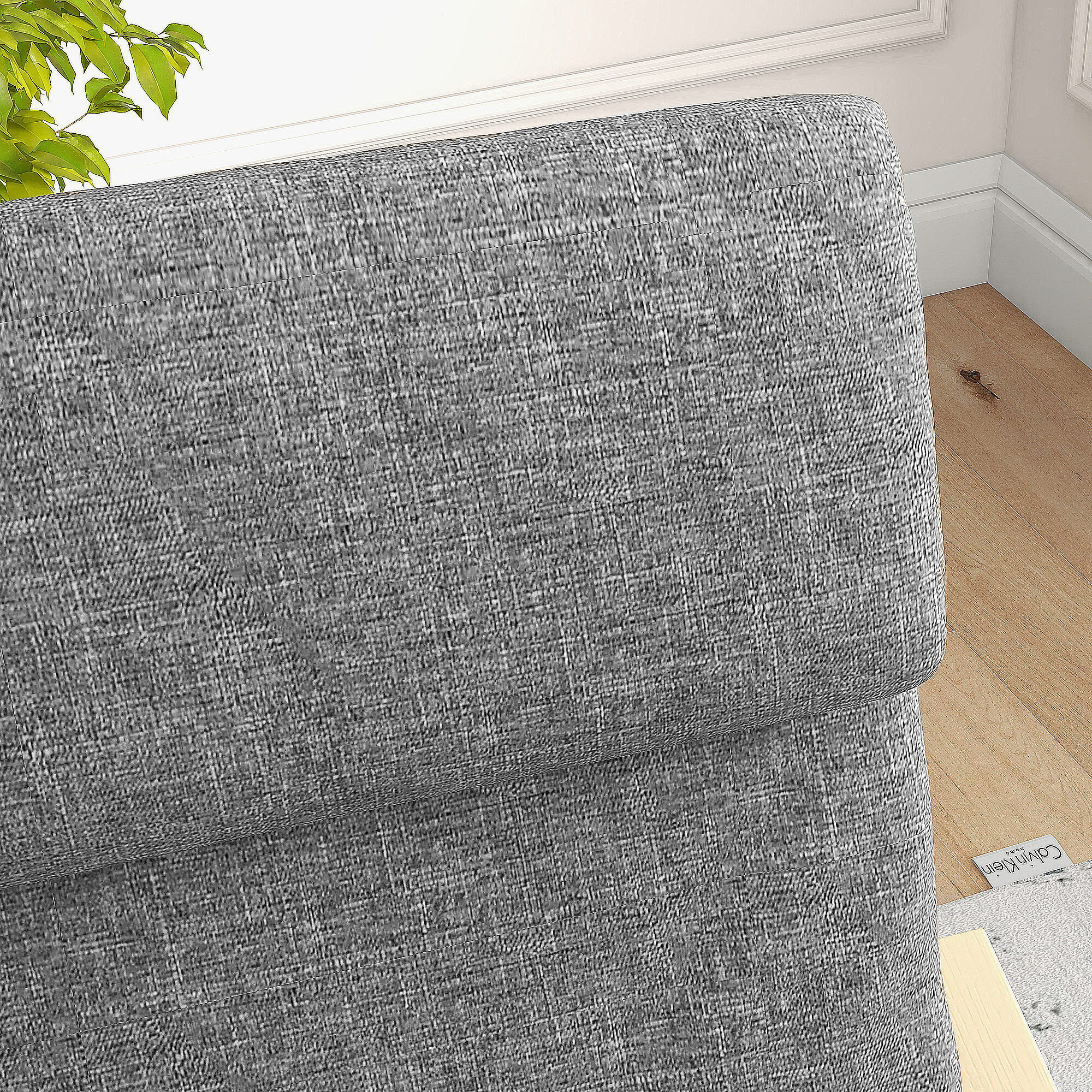 Fauteuil de salon, fauteuil chambre avec accoudoirs incurvés, coussin, chaise de salon en tissu aspect lin, 65 x 79 x 98 cm, gris