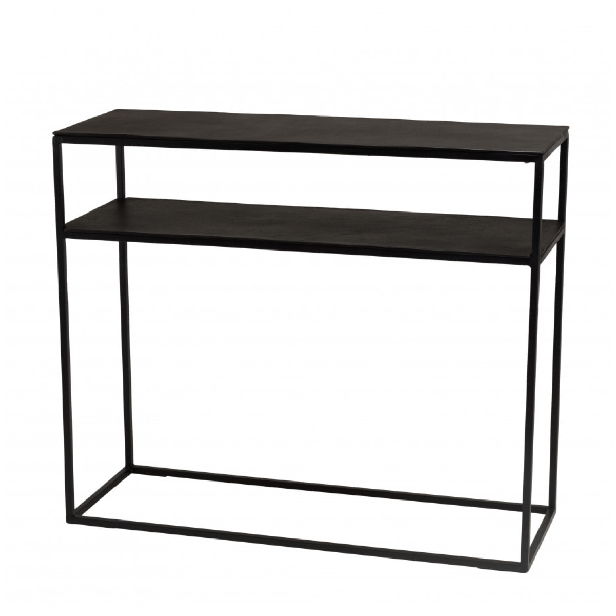 JONAS - Console 100x35cm alumninum noir pieds métal