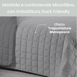 INTRECCI Copriletto Singolo Estivo, Trapunta Singola Estiva, 170x260 cm, Coperta Estiva, anche Primaverile, Double Face, Moderna, Leggera, Elegante. Colore: Grigio/Antracite
