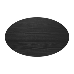 Table ovale 4 personnes en bois noir 130 cm - Eddy