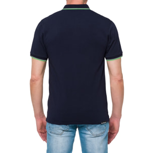 Polo con righine Hot Buttered Amak blu navy.