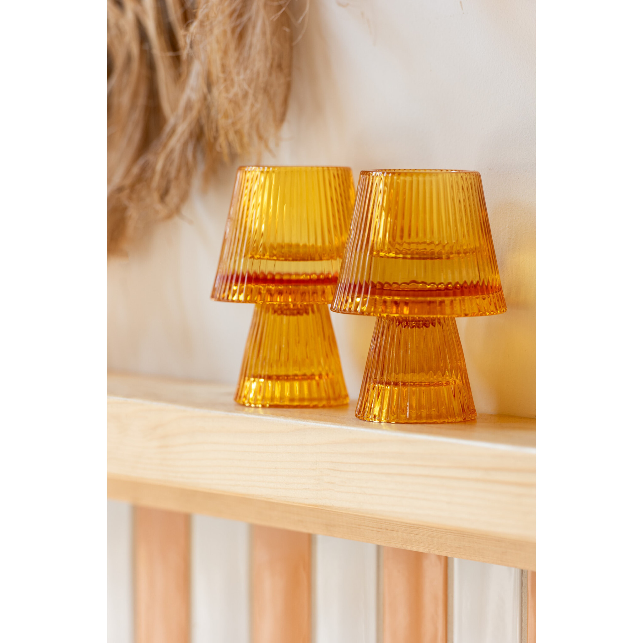 J-Line bougeoir Chapeau - verre - orange