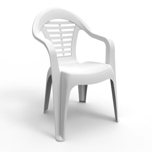 Chaise de jardin blanche en résine LOGA
