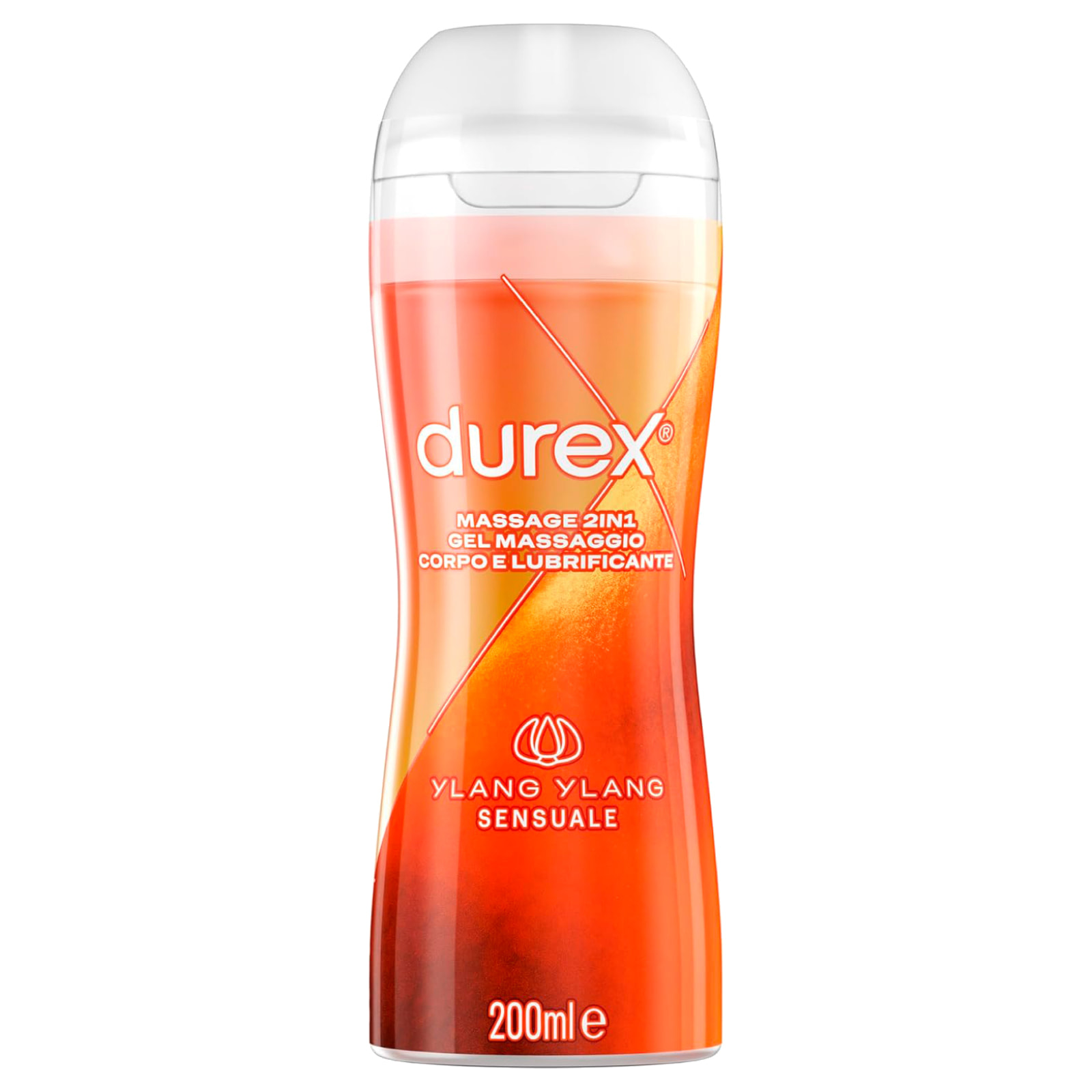 Durex Massage 2in1 Sensual con Ylang Ylang, Gel Massaggi + Lubrificante Intimo 200ml