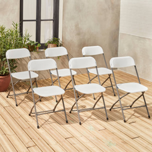 Chaises de réception pliantes – Fiesta – 6 chaises d'appoint en plastique et métal